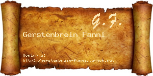 Gerstenbrein Fanni névjegykártya